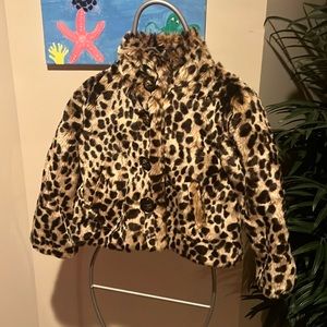 Me Jane girl’s fake leopard print coat